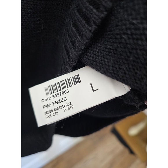 NWT Dondup Balloon Sleeve Black White Sweater Size L - Picture 5 of 5